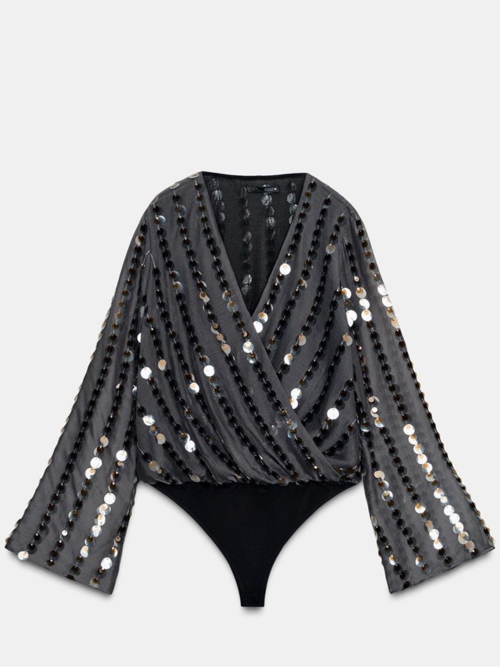 New with tags! Zara Festival Days Sequin Wrap Bodysuit Top